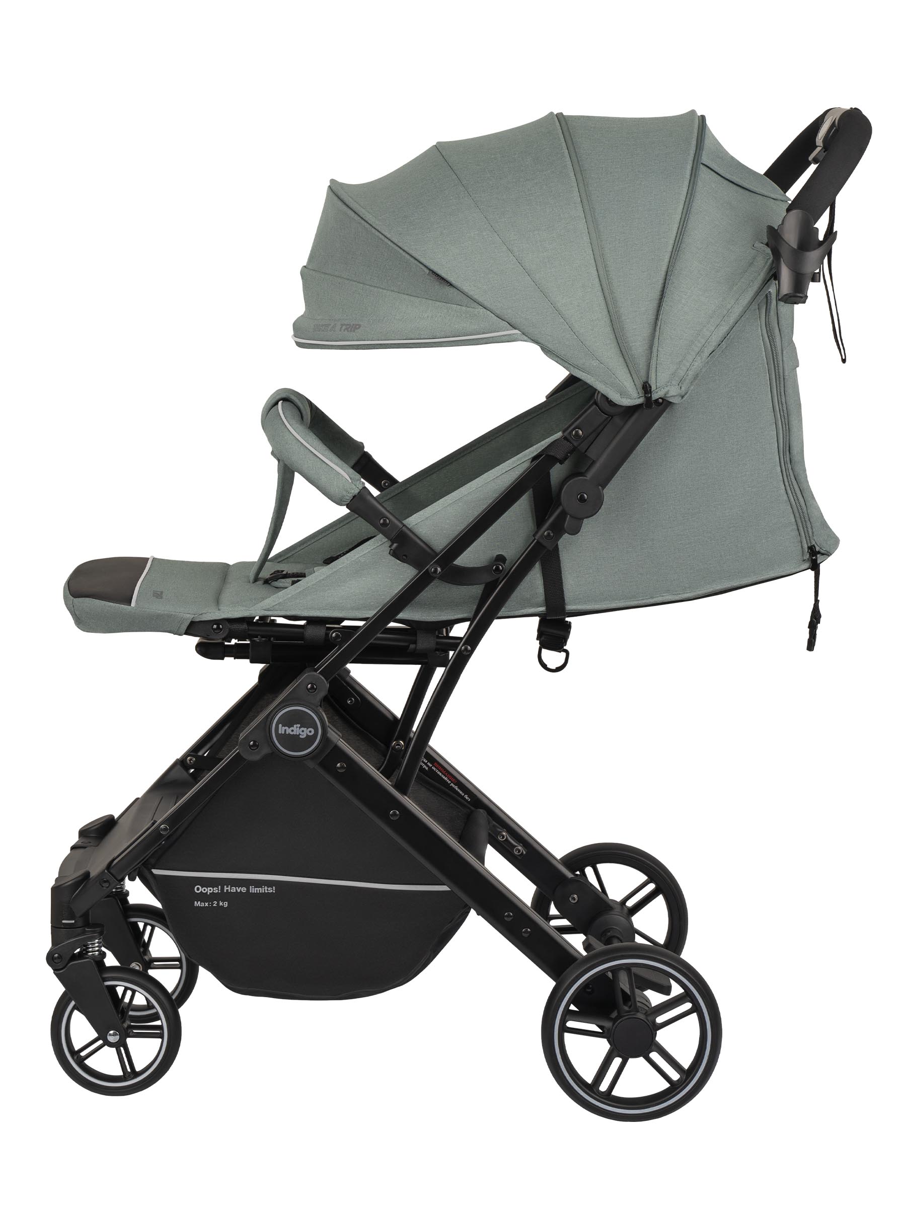 Коляска прогулочная Indigo Trip для путешествий зеленый - фото 13