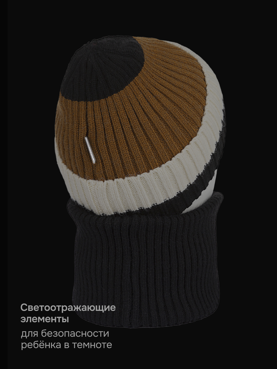 Шапка и снуд NIKASTYLE 12з54026 черный/горчица - фото 8