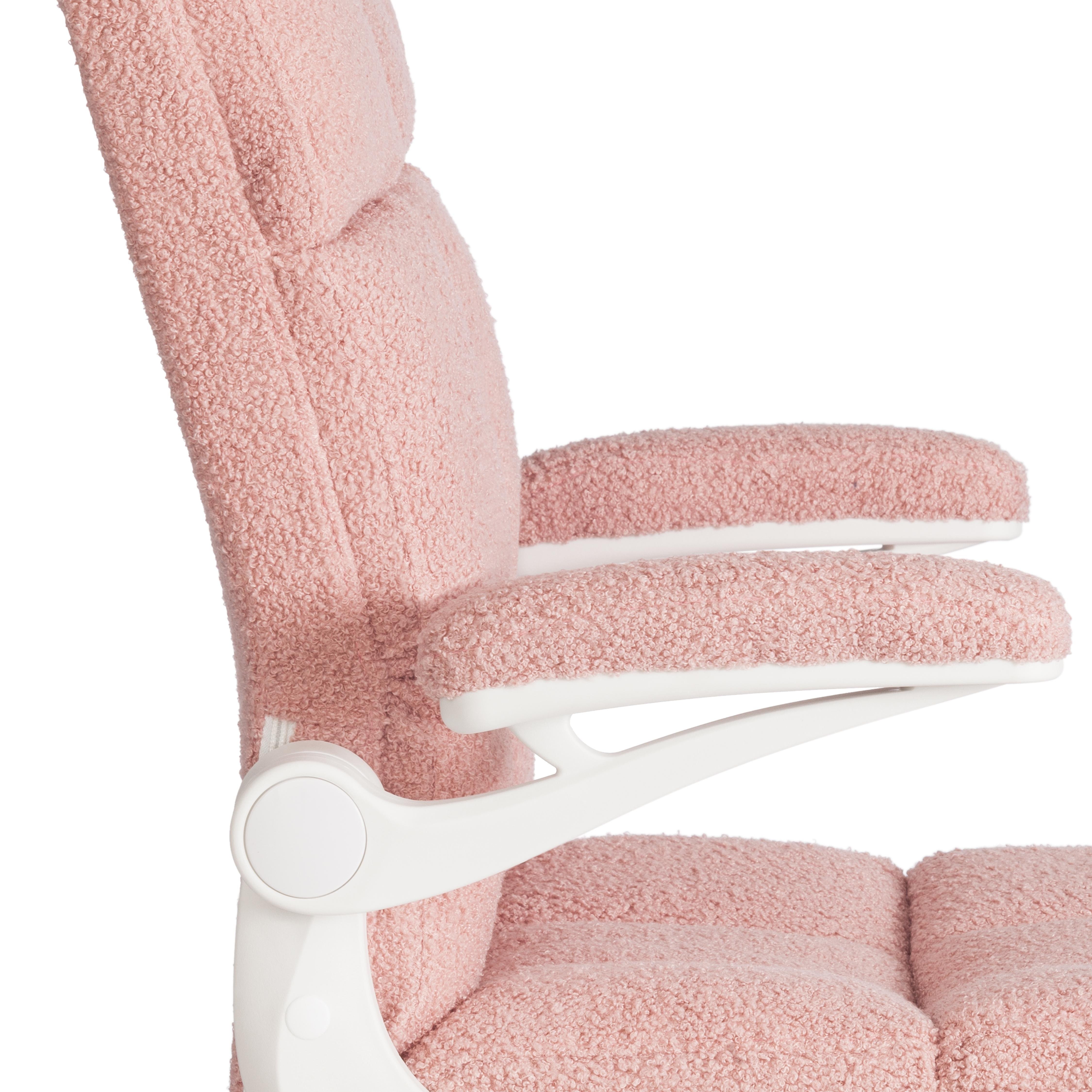 Компьютерное кресло TETCHAIR Лугано ткань тедди розовый - фото 8
