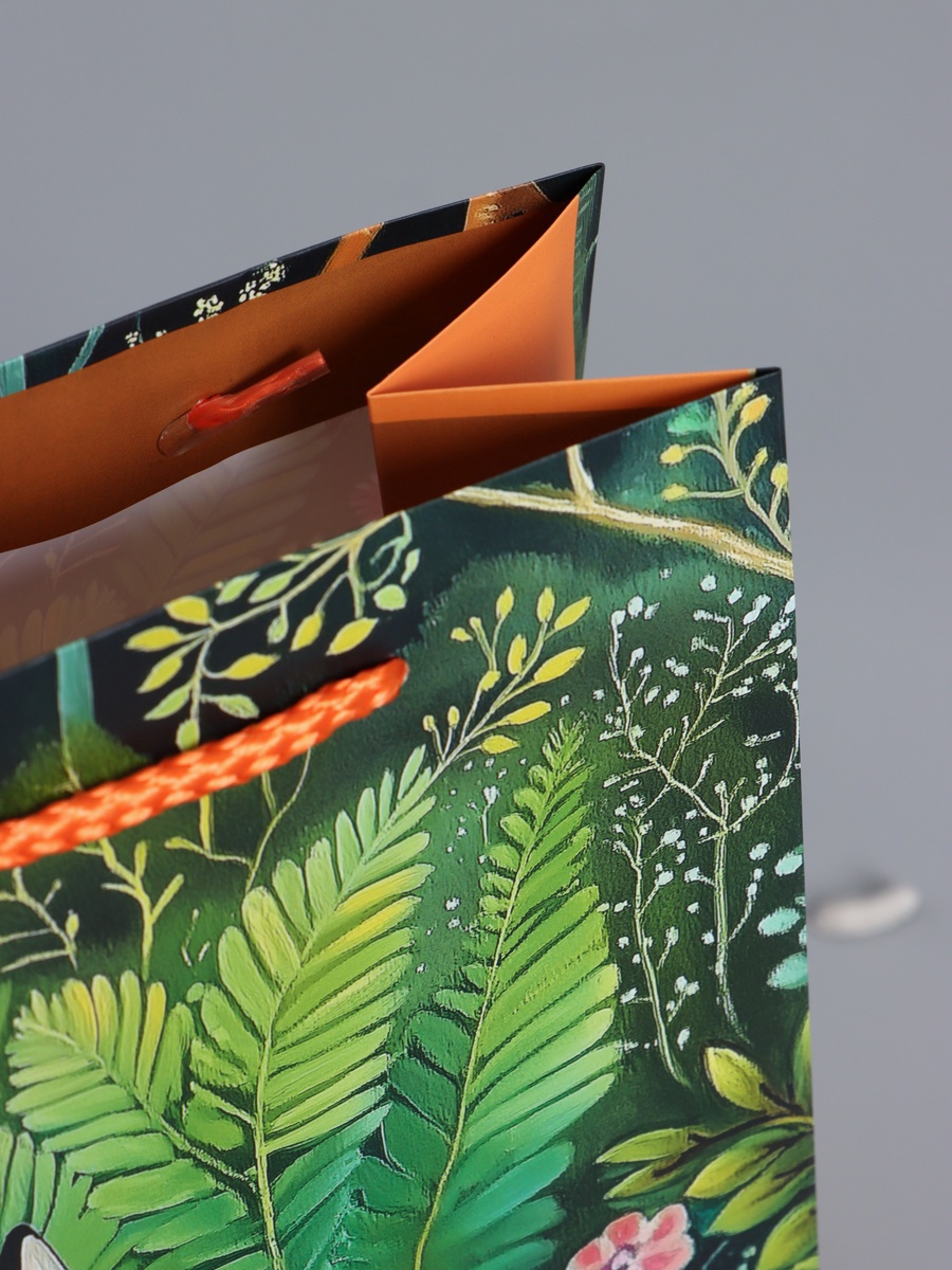 Пакет подарочный Арт и Дизайн Лесные жители зелёный 18×22.3×10 см - фото 5