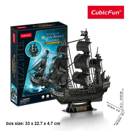Пазл CubicFun Корабль Месть королевы Анны 3D