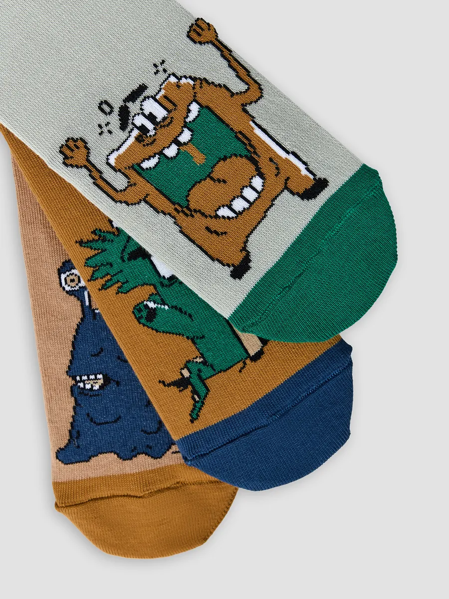 Носки 3 пары Mark Formelle (Марк Формэль) 430A-2847/св.кэмел /капучино /св.оливка/ - фото 6