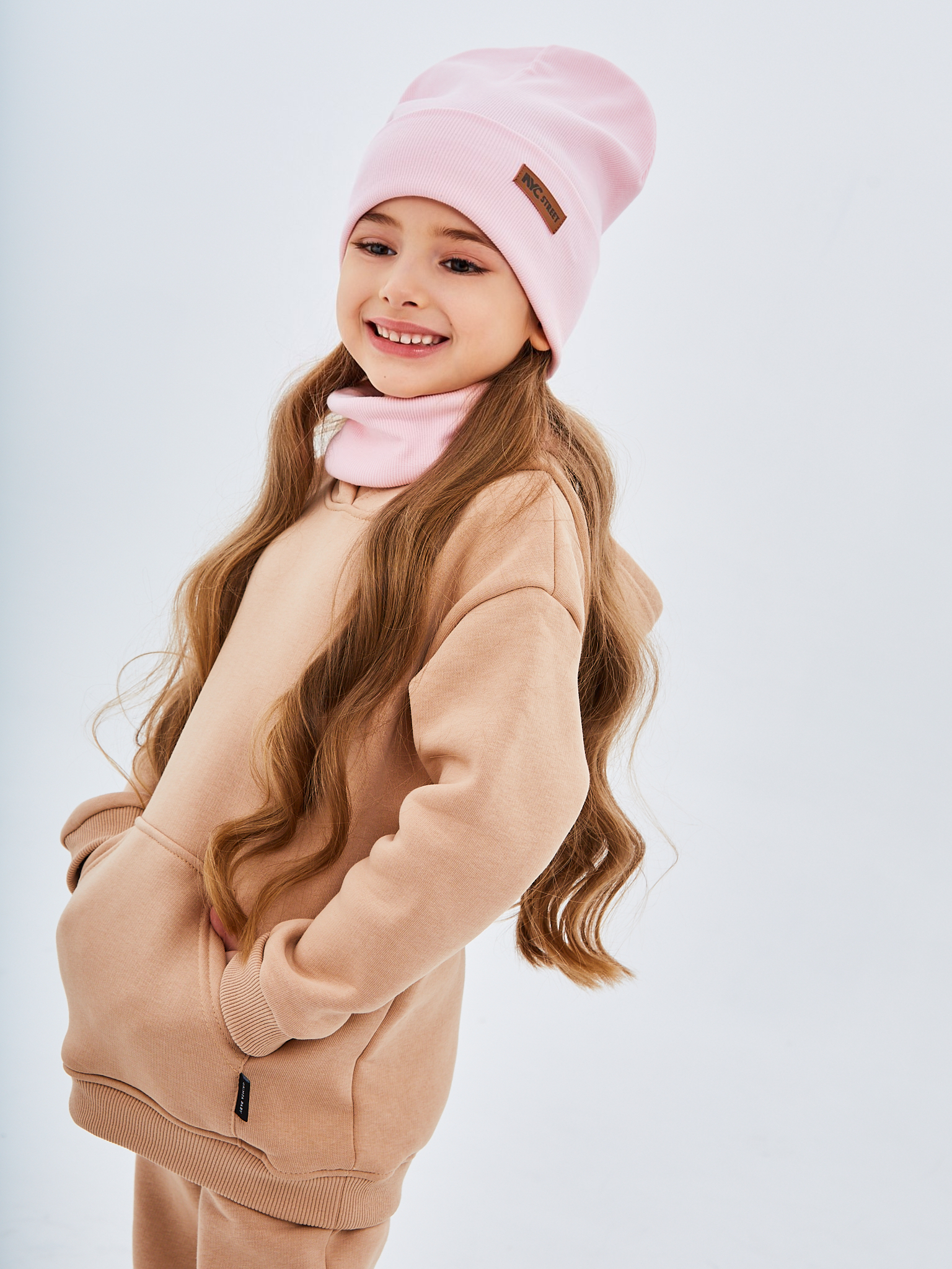 Шапка и снуд NYCkids NYC-H-70-KashOtvG-Lpink - фото 9