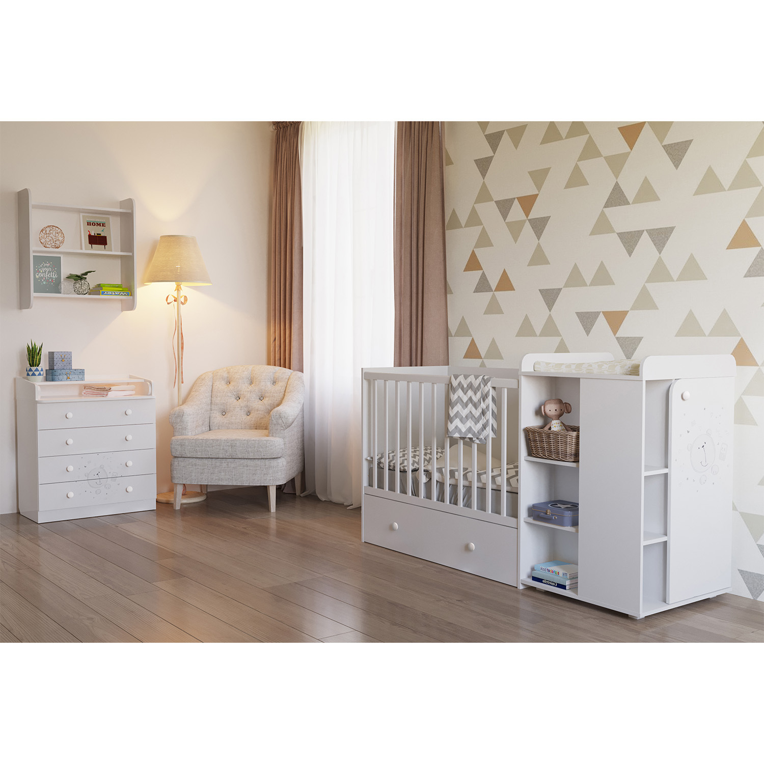 Комод Polini kids French 1580 Teddy Белый - фото 4