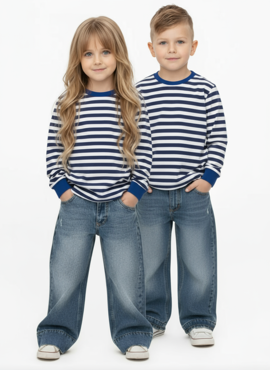 Лонгслив Утенок 605 василек полоска - фото 2