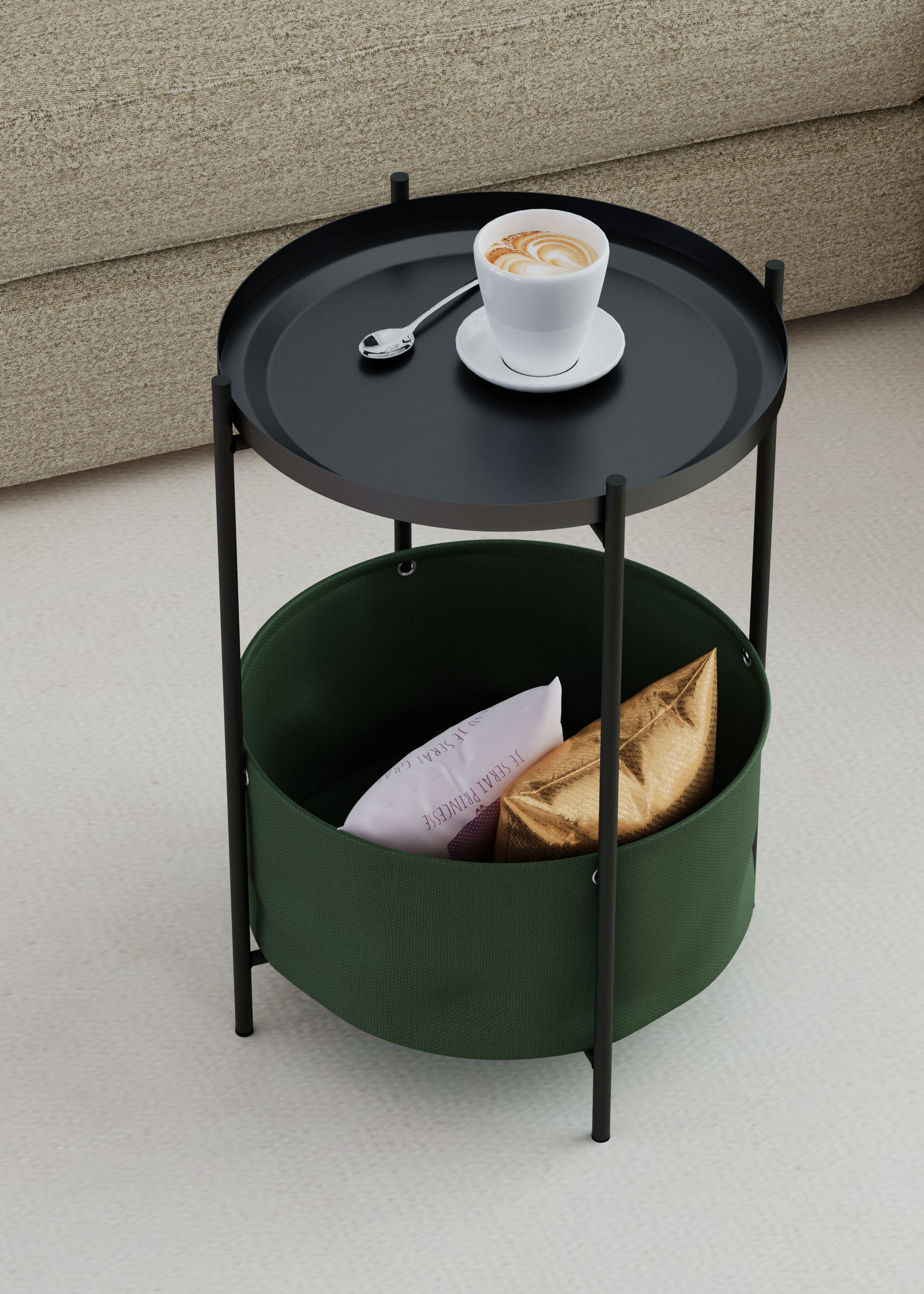 Стол журнальный LAVARIS Элдэй Cuba Хаки/черный муар - фото 1