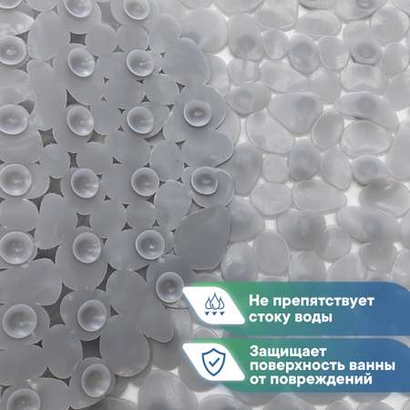 Коврик для ванной VILINA противоскользящий на присосках 36х69см