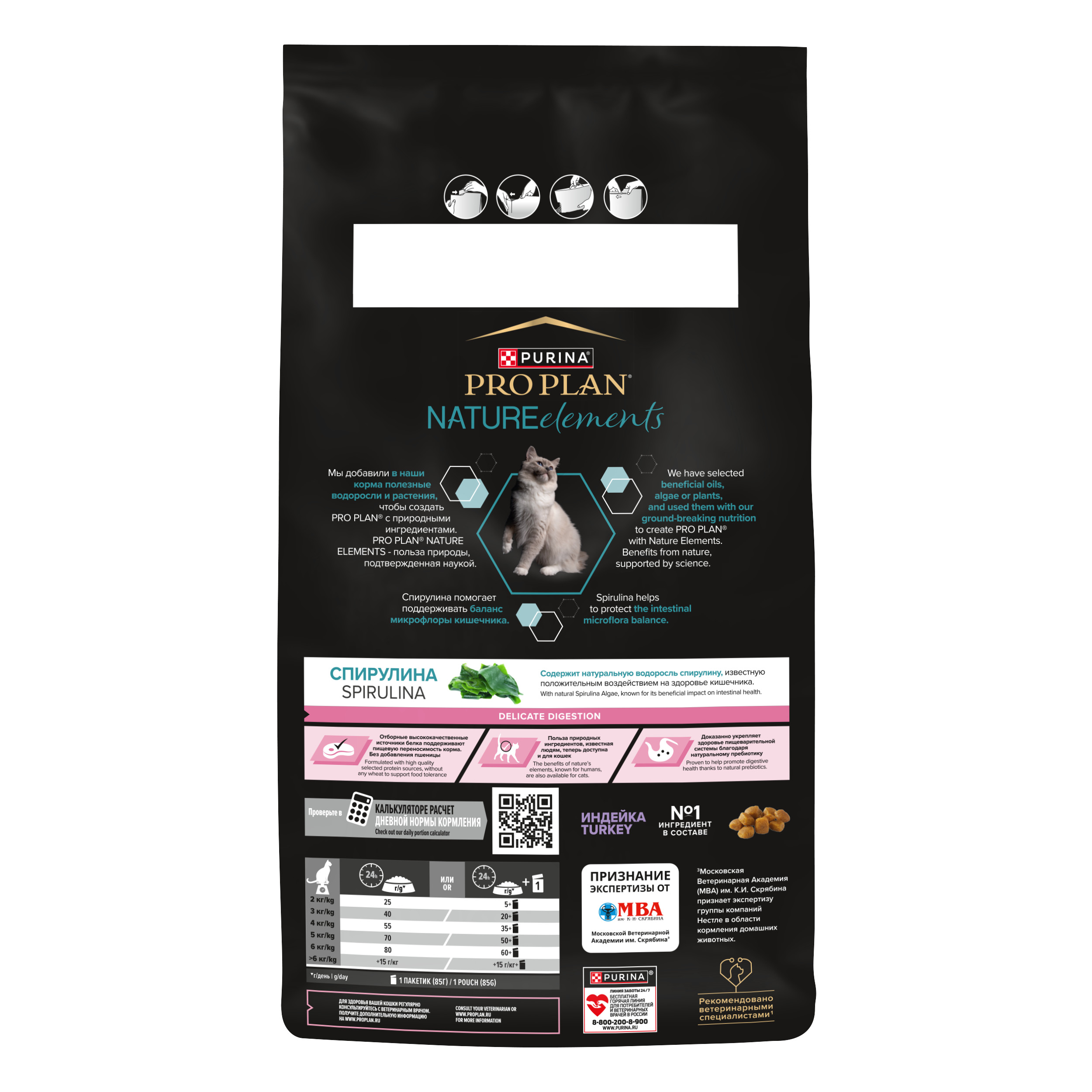 Корм для кошек PRO PLAN Nature Elements чувствительное пищеварение индейка 1.4кг - фото 4