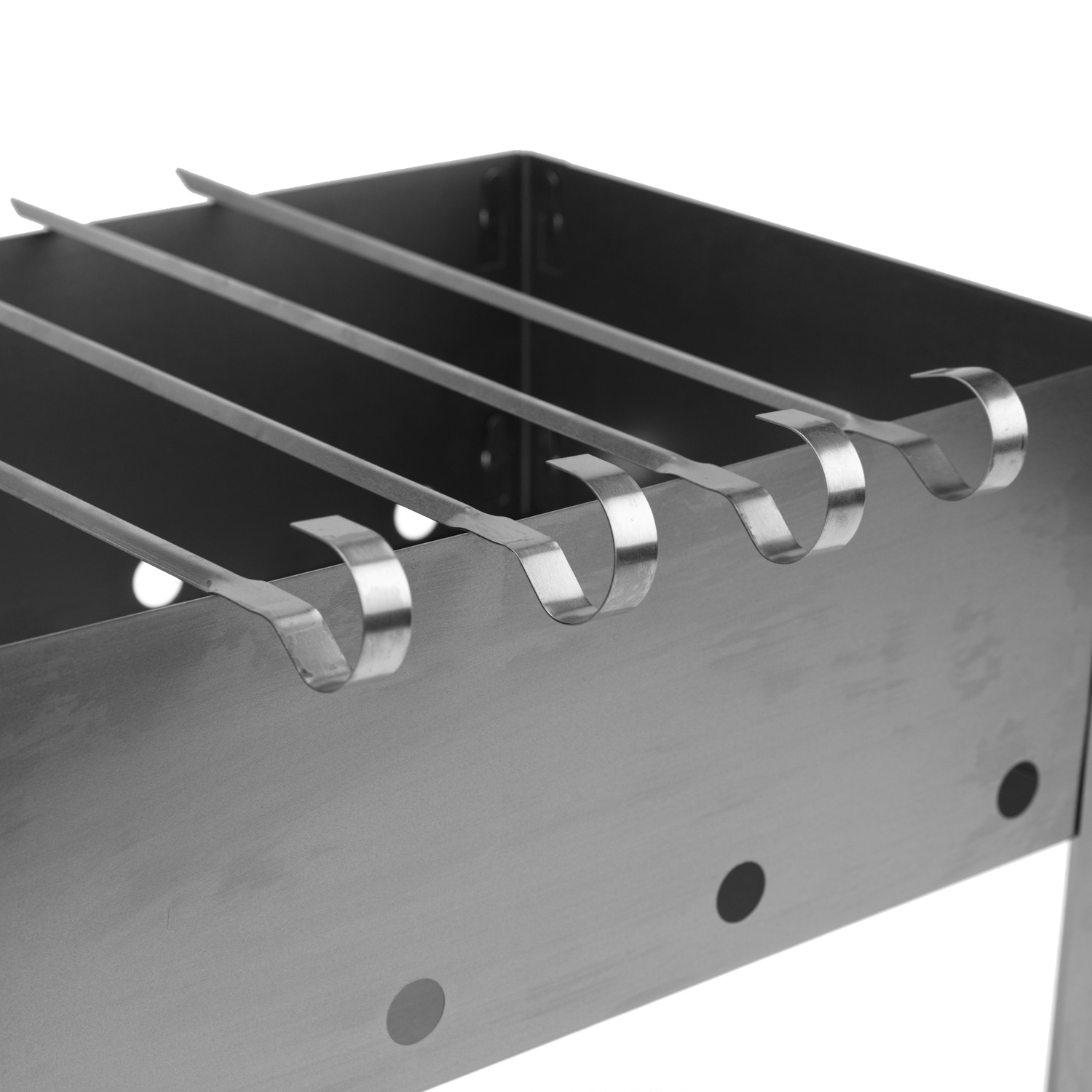 Мангал сборный со складным дном, 230х230х335мм, с 4 шампурами, в пленке - фото 7