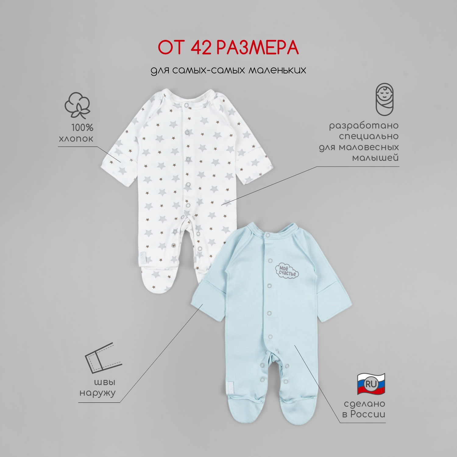 Комбинезон 2 шт LEO 1001А-16_белый/голубой - фото 3