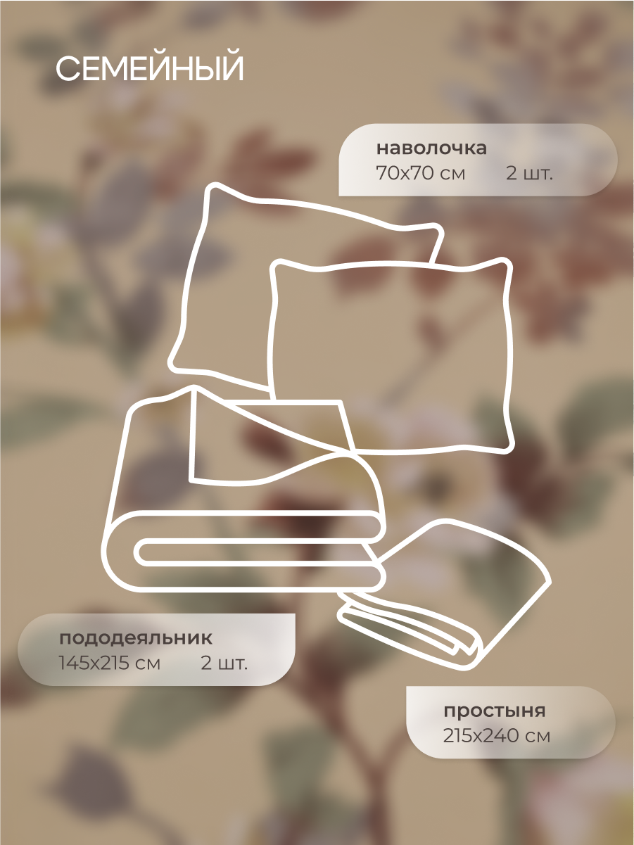 Комплект постельного белья для SNOFF Селемо семейный 5 предм. - фото 2