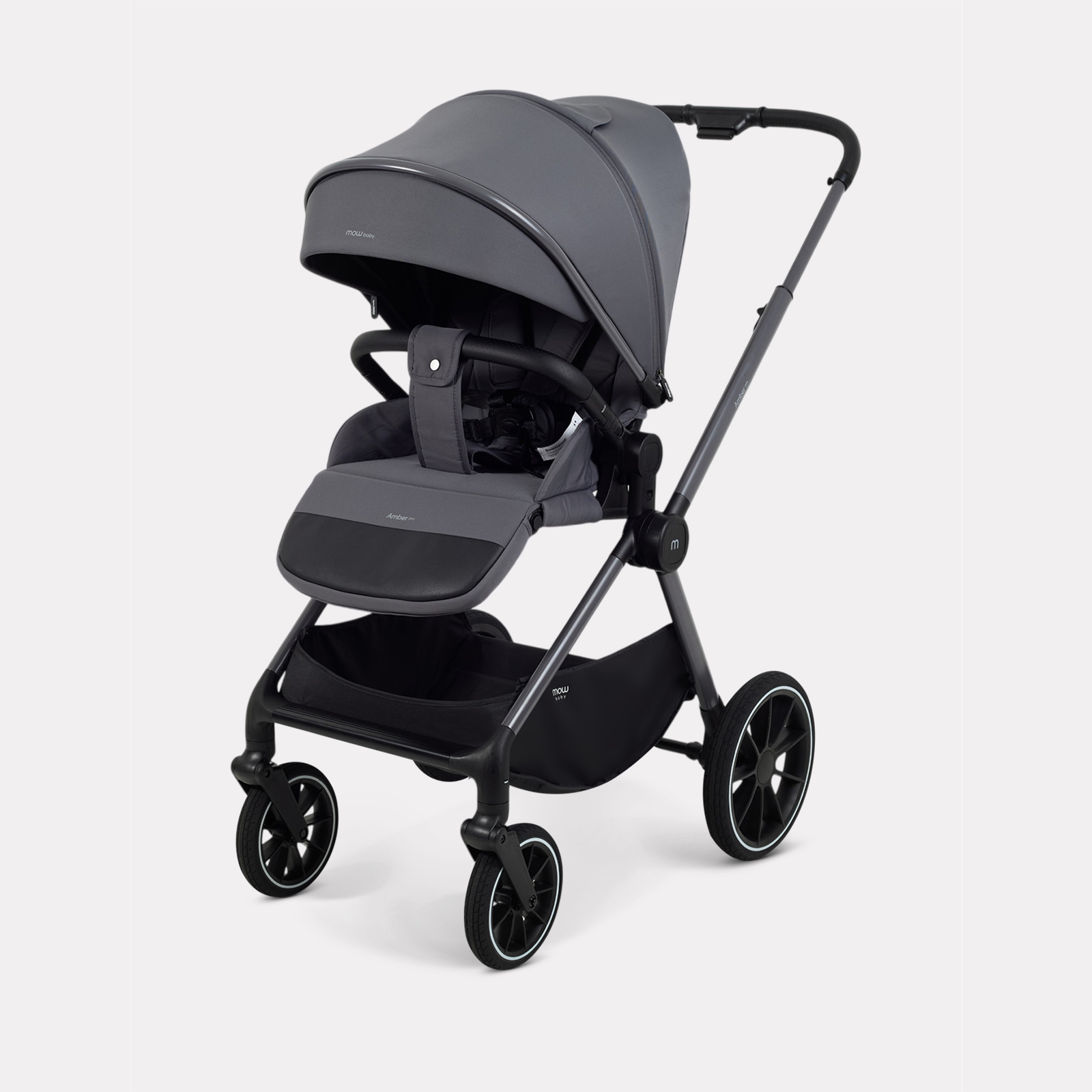 Коляска 3в1 MOWbaby Amber pro серый - фото 8