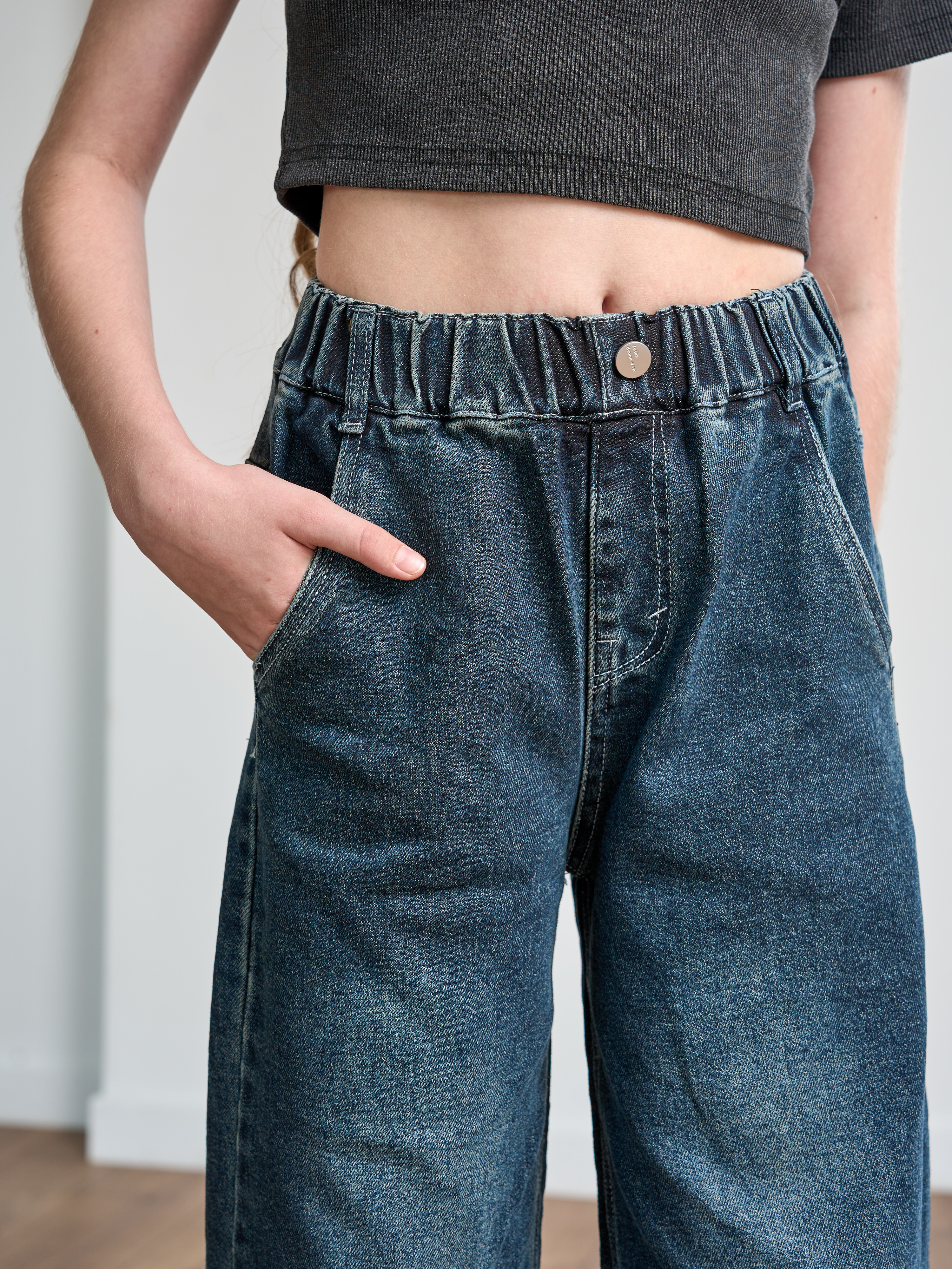 Джинсы-палаццо СИНИЙ МИР WD92203J-G63 - фото 9