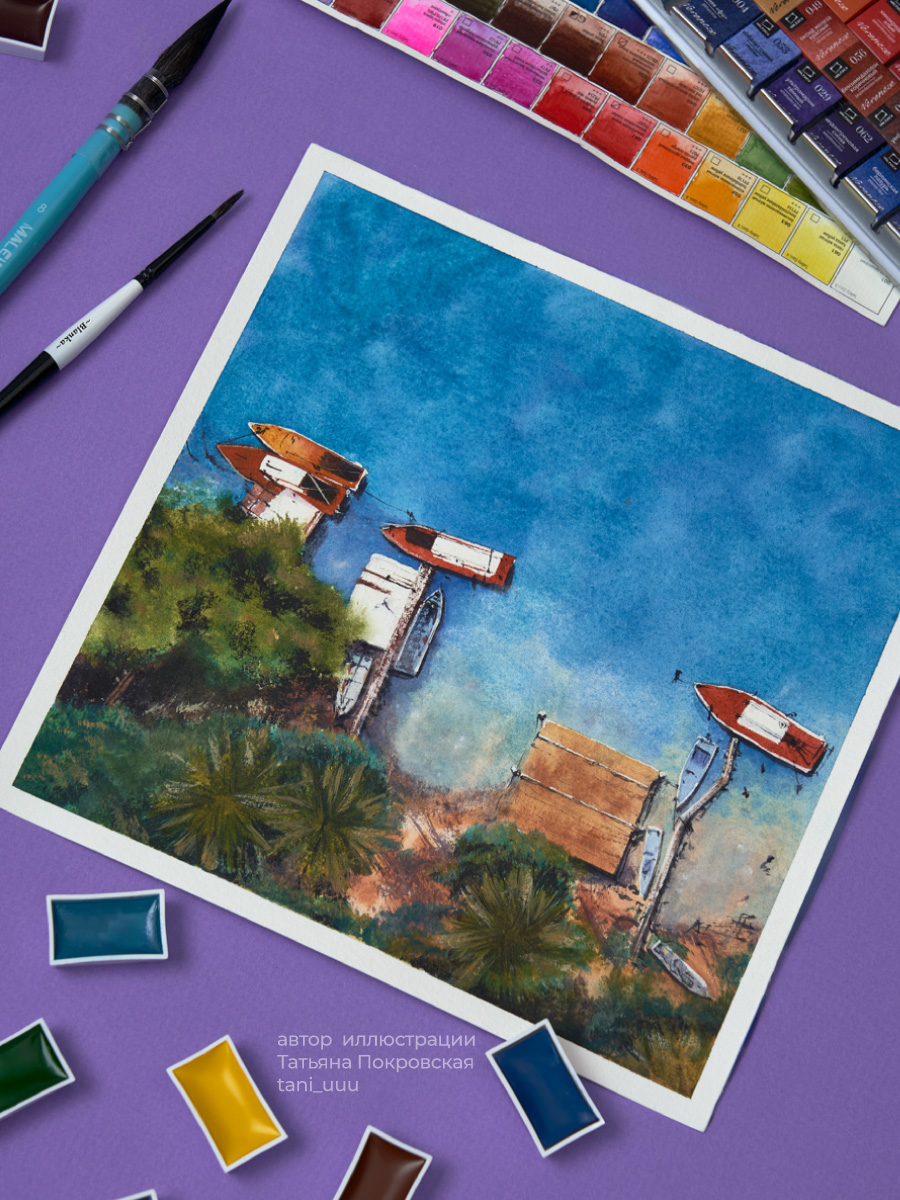 Художественная бумага, папка для рисования Малевичъ для акварели 15 лист. - фото 9