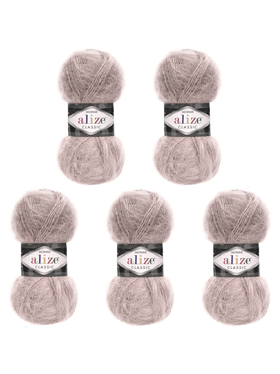 Пряжа Alize полушерстяная Mohair classic new 100 гр 200 м 5 мотков 541 норка - фото 6