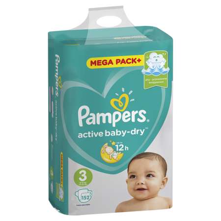 Подгузники Pampers Active Baby-Dry 3 (6-10 кг) 152 шт.