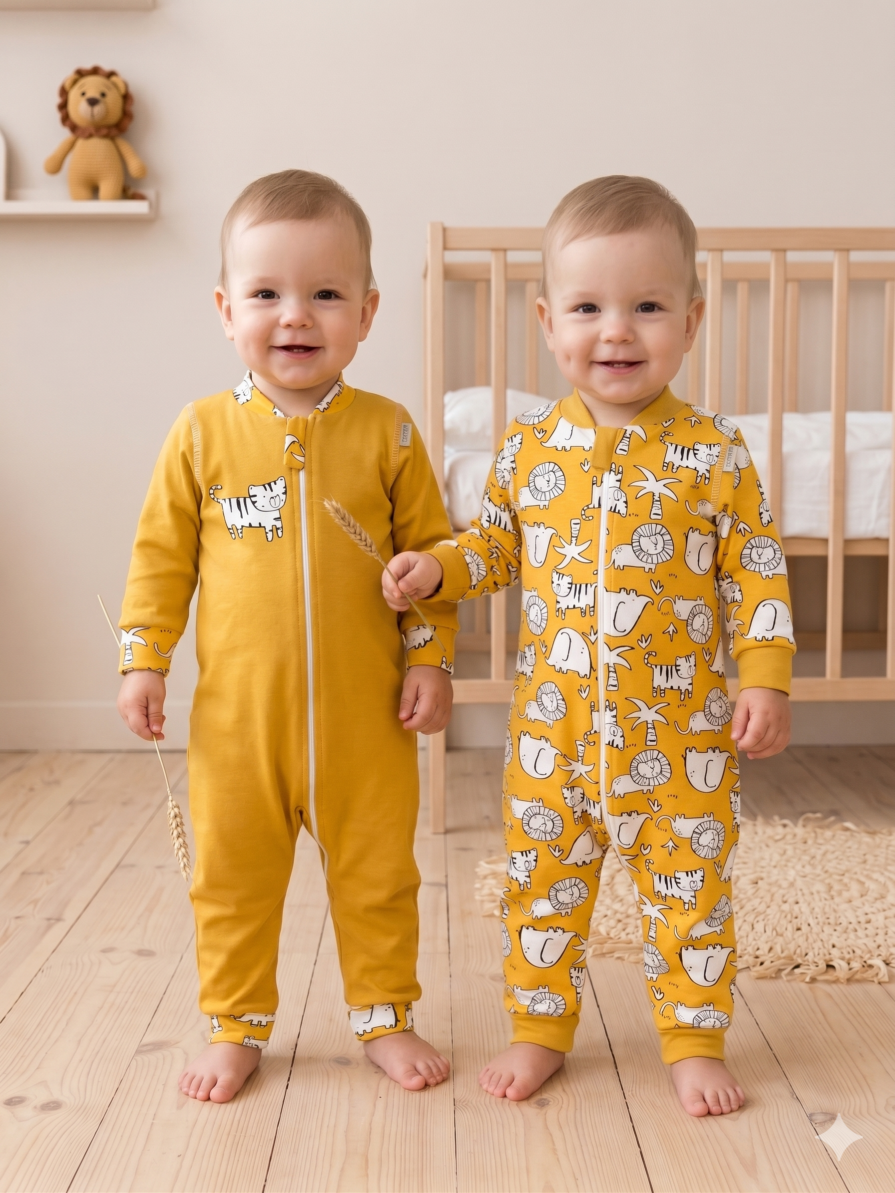 Изображение товара Комбинезон 2 шт ТРИЯ для новорожденных с молнией