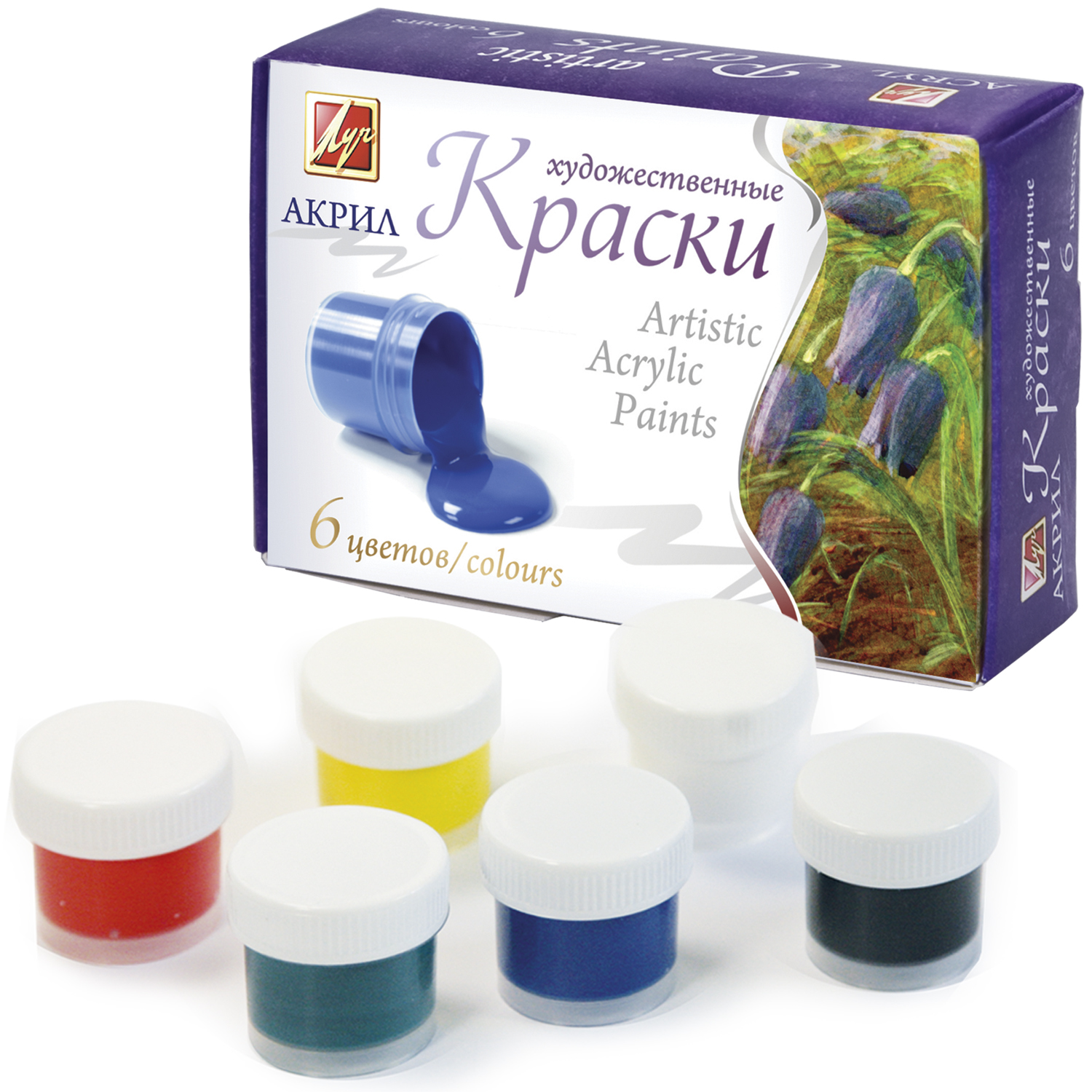 Краски акриловые Луч 6 цв. - фото 2