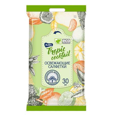 Влажные салфетки AURA 30 шт.