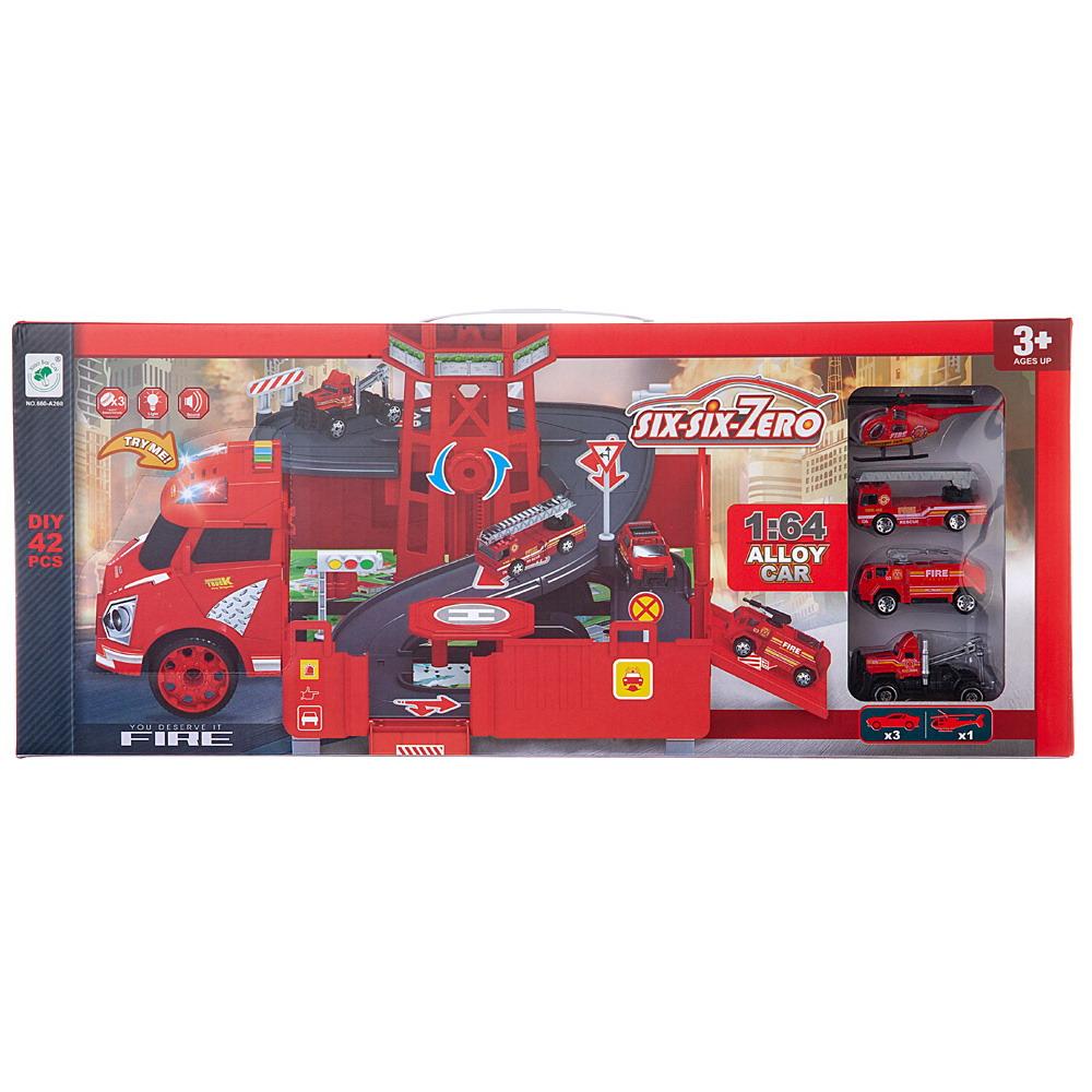 Пожарная машина Junfa трансформер 1:64 660-A260 - фото 1