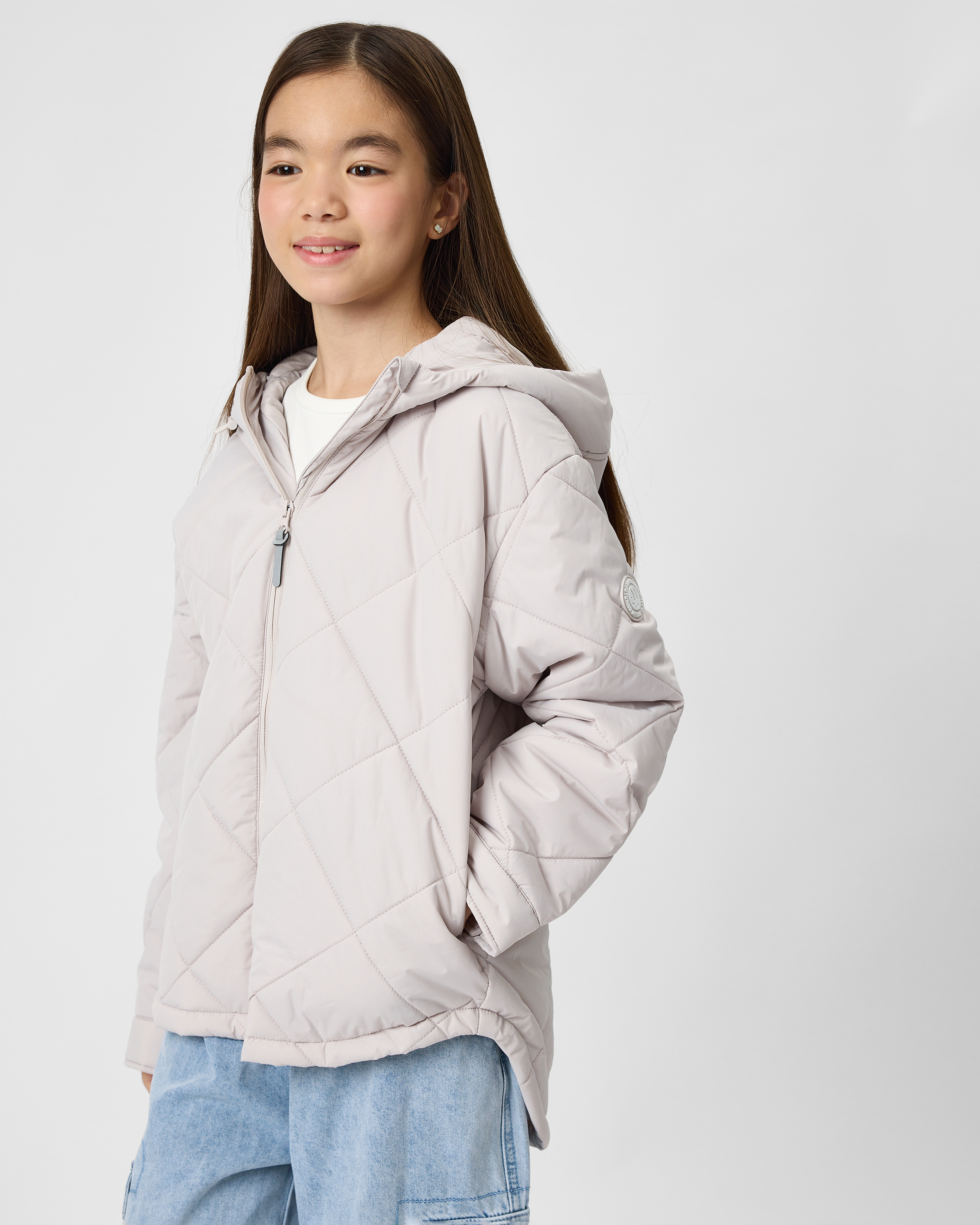 Изображение товара Демисезонная стёганая куртка для девочки Futurino модель 158 серого цвета