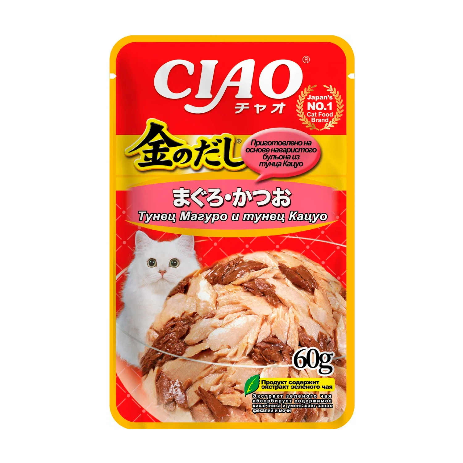 Корм для кошек INABA Ciao тунец Магуро и тунец Кацуо 60г - фото 1