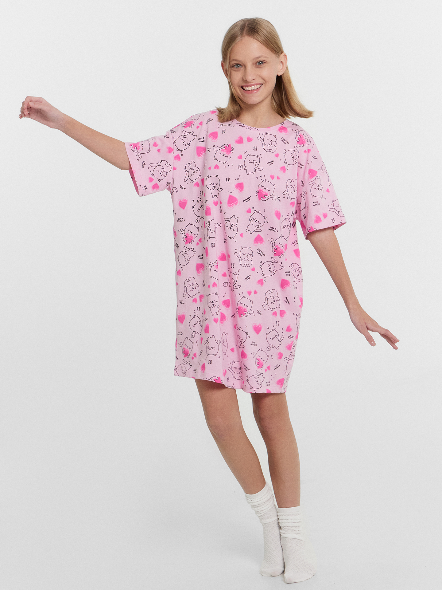 Сорочка ночная Mark Formelle (Марк Формэль) 577717/сердечки на молоке - фото 1