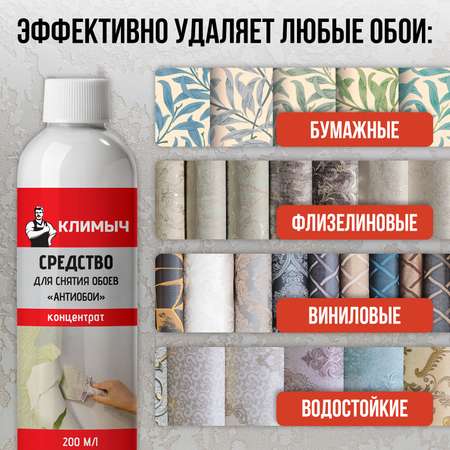 Средство КЛИМЫЧ для снятия обоев со стен и удаления клея