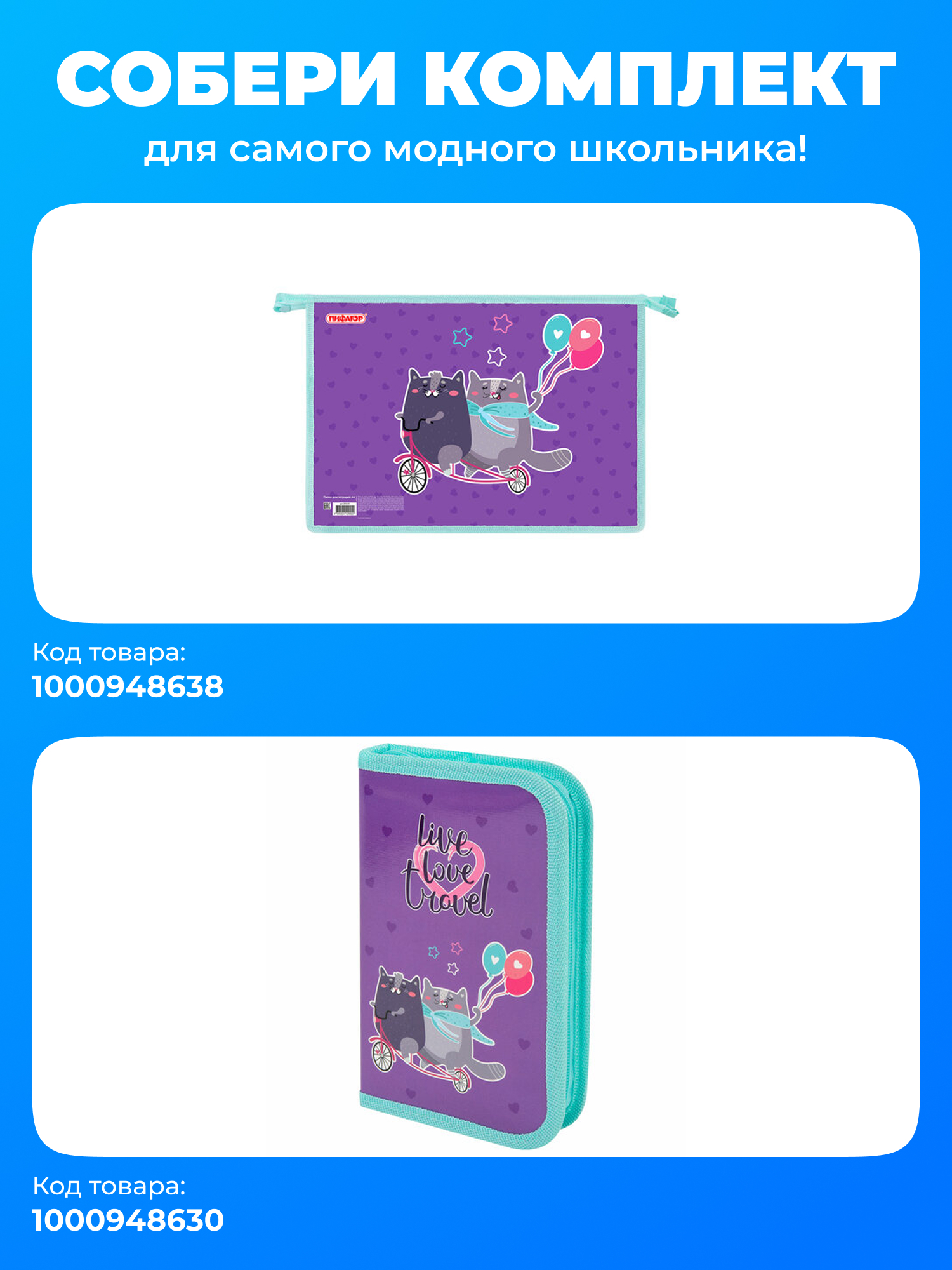 Папка для тетрадей Пифагор веселая поездка А4 - фото 2