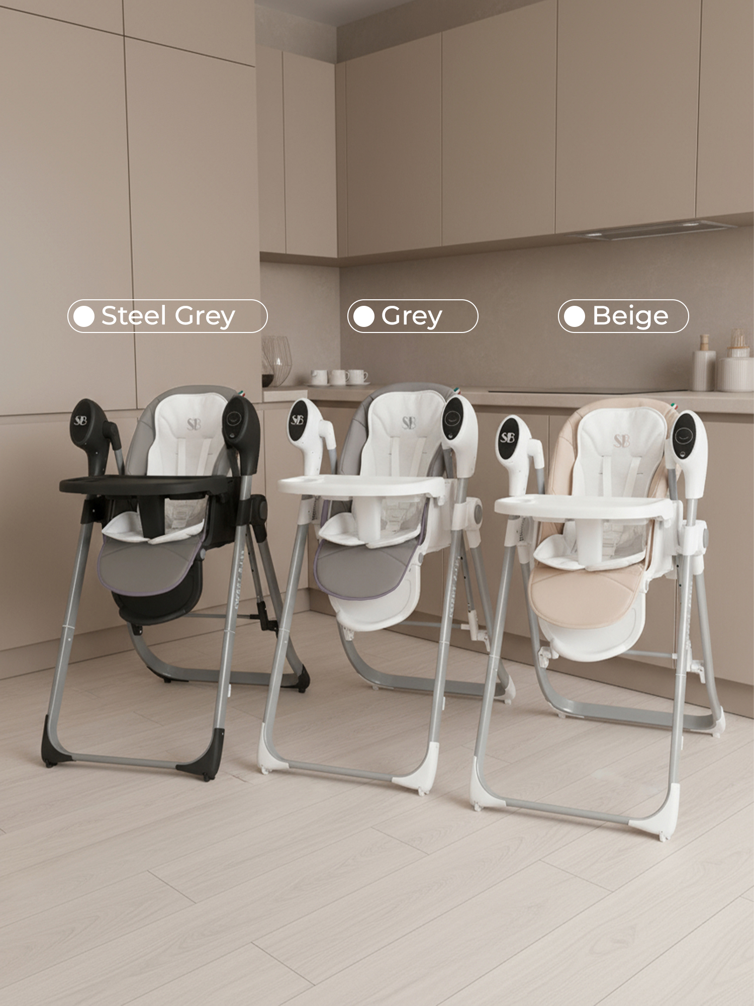 Стульчик для кормления Sweet Baby Amuleto Steel Grey серый - фото 13