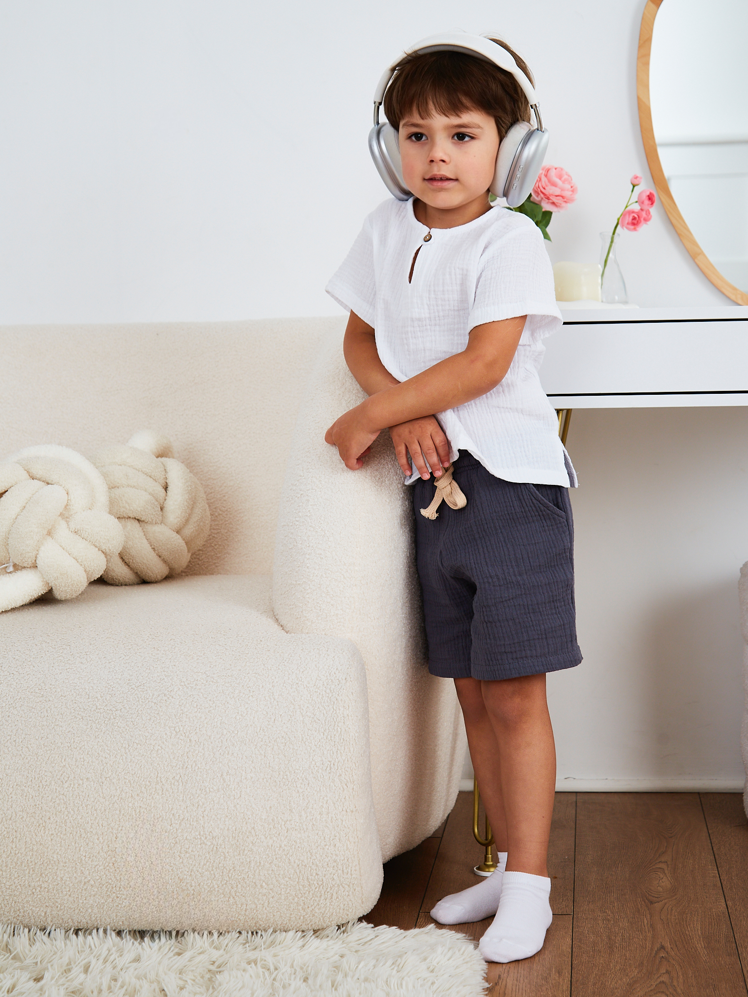 Шорты MOUN Шорты_муслин_темносерый - фото 16