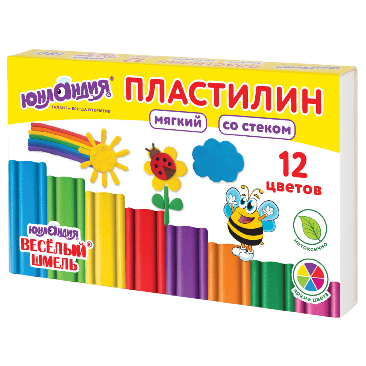 Пластилин Юнландия восковой 12 цв. - фото 5