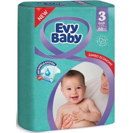 Подгузники Evy Baby M 68 шт.