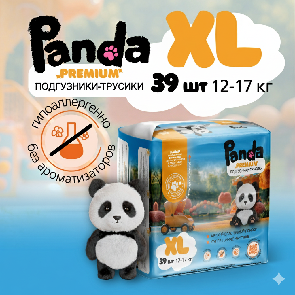 Трусики Panda premium ультратонкие XL (12-17) 39 шт. - фото 1