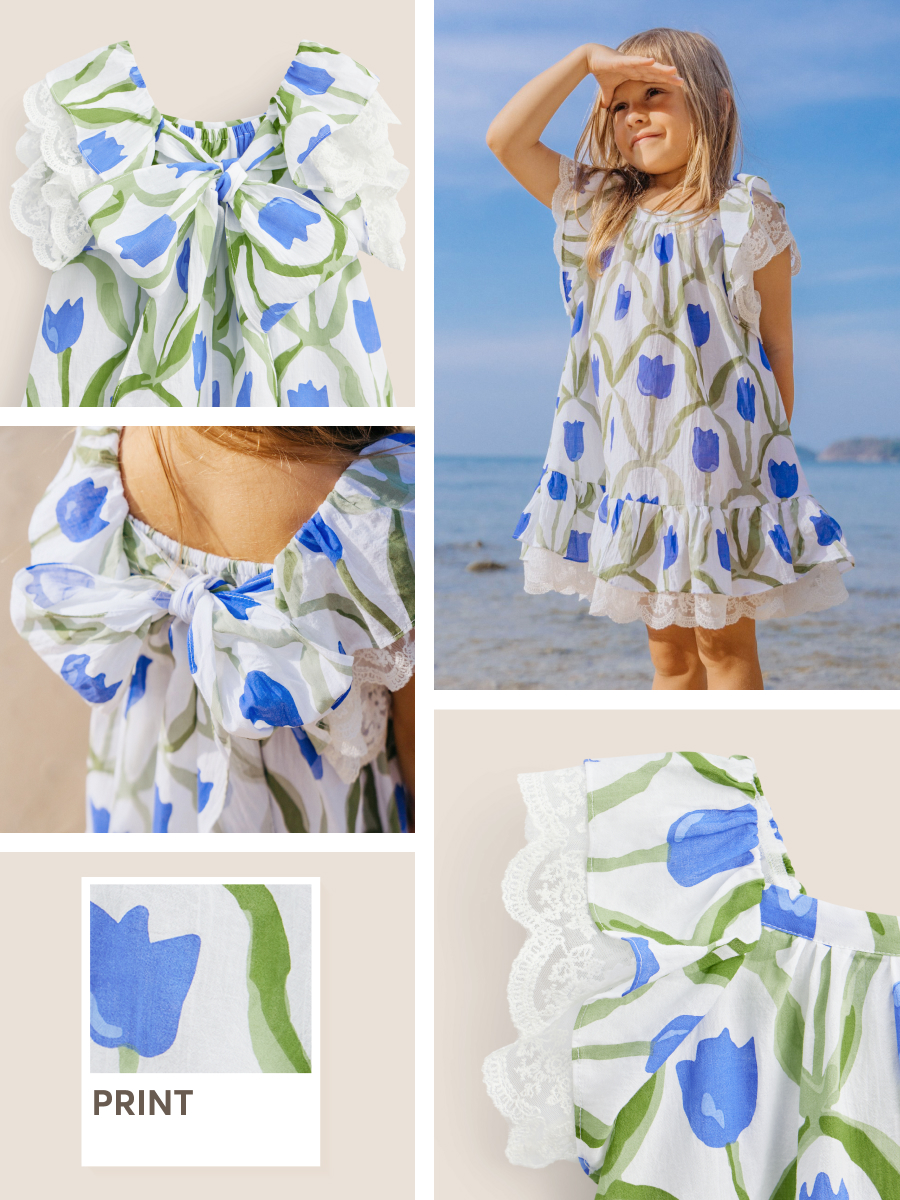 Платье Happy Baby 88189_blue-flower - фото 2