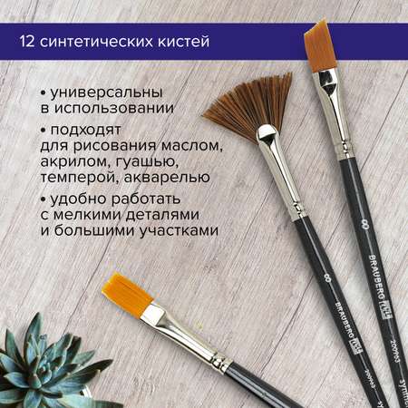 Кисть Brauberg 12 шт. (синтетика)