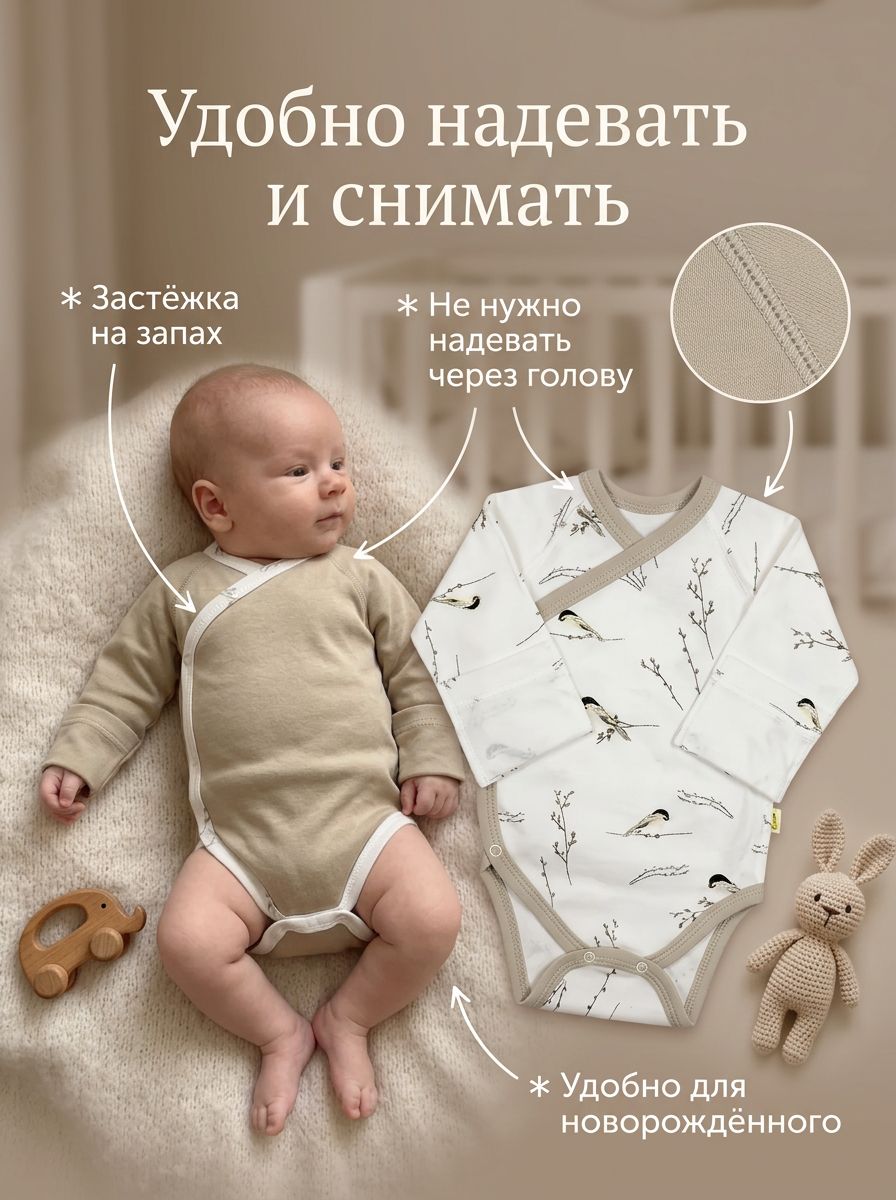 Боди 2 шт Milkymania 120длинныйрукавсинички - фото 9