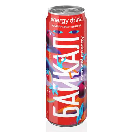 Напиток Байкал natural energy энергетический земляника-чёрная вишня 0.45л