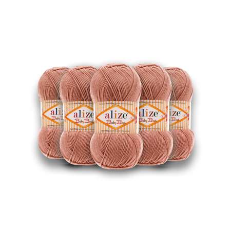 Пряжа для вязания Alize baby best бамбук акрил с эффектом антипиллинг 100 г 240 м 354 темная пудра 5 мотков