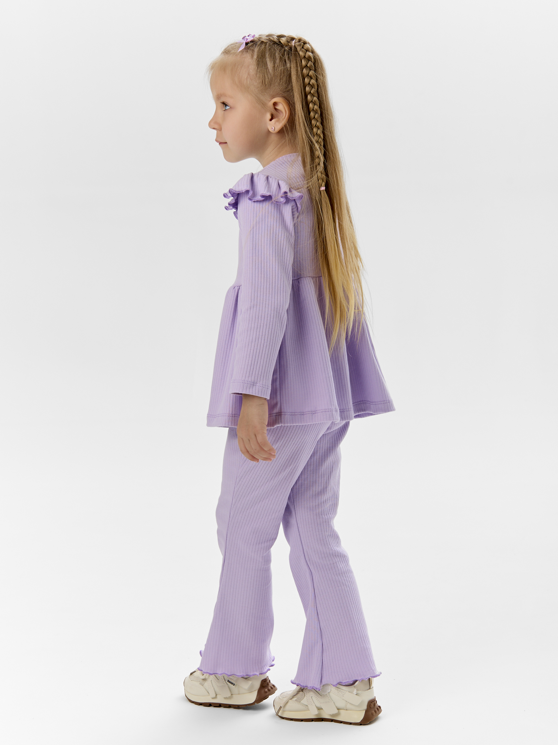 Лонгслив и брюки LEVAKIDS костюм_ласточка_сирень - фото 5