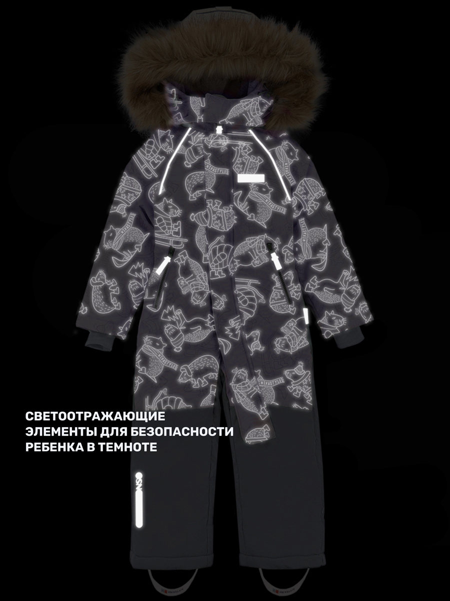 Комбинезон NIKASTYLE 8з0124 лаванда/серый - фото 9