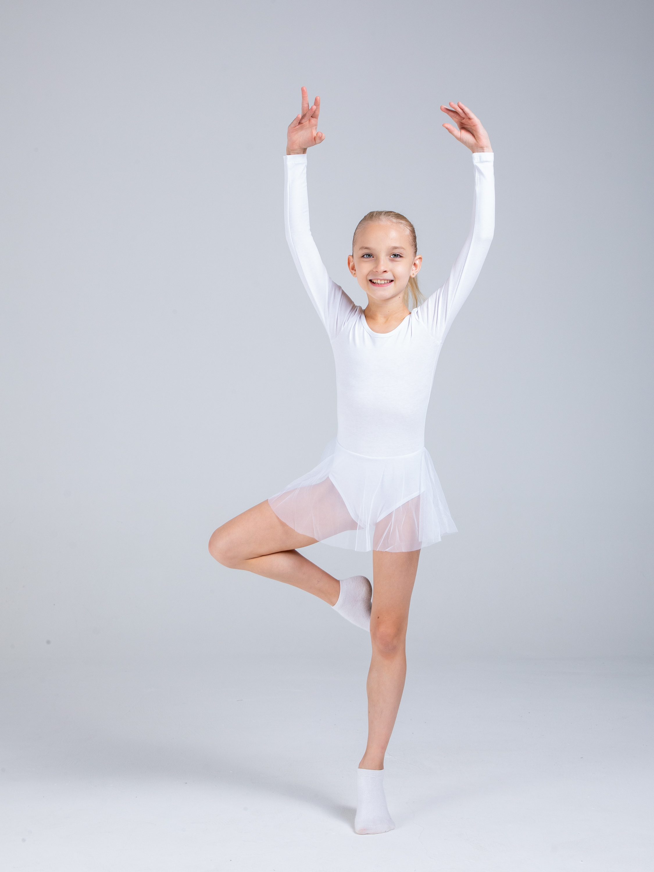 Купальник гимнастический STELLA MODA 26403._белый - фото 6