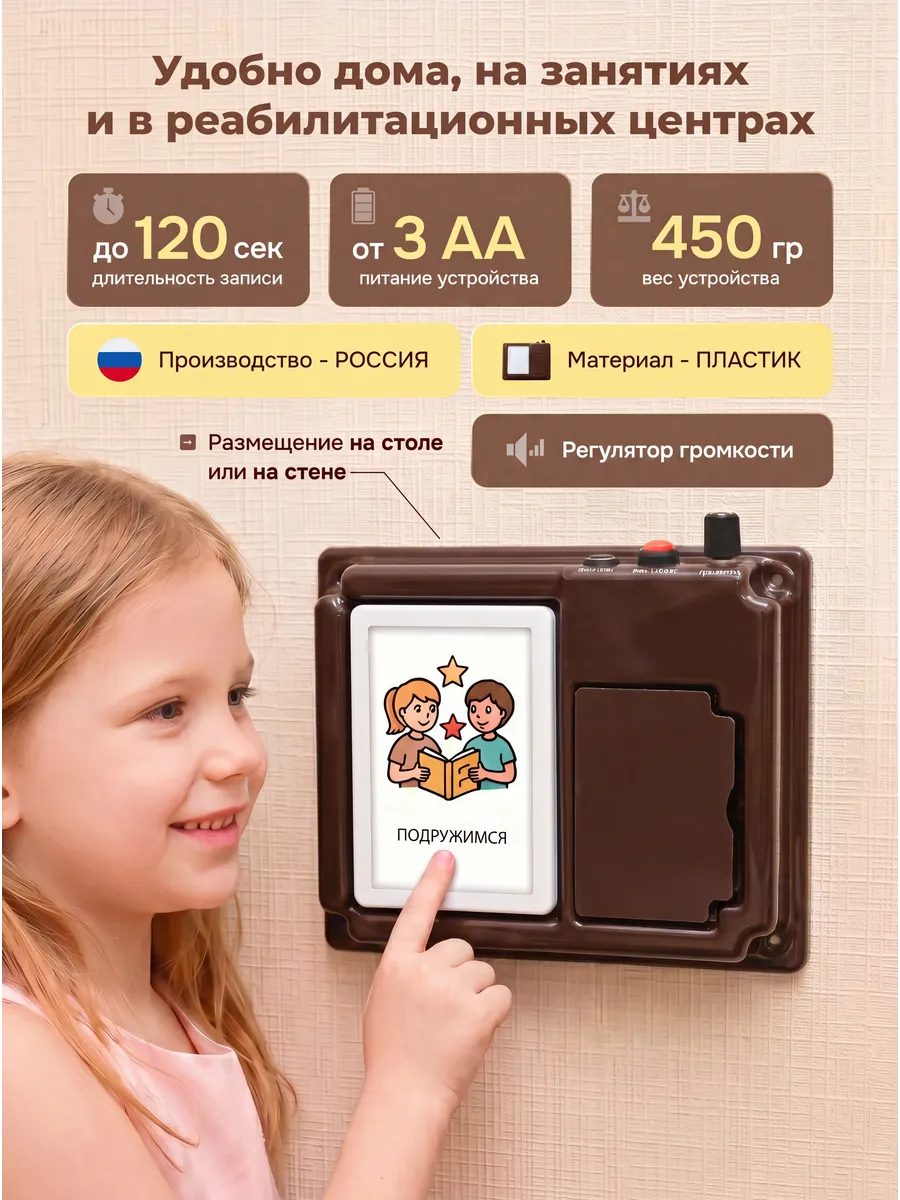 Коммуникатор настенный Лаборатория КОИ однокнопочный - фото 3
