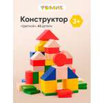 Конструктор Томик Конструктор Цветной деревянный 43 дет.