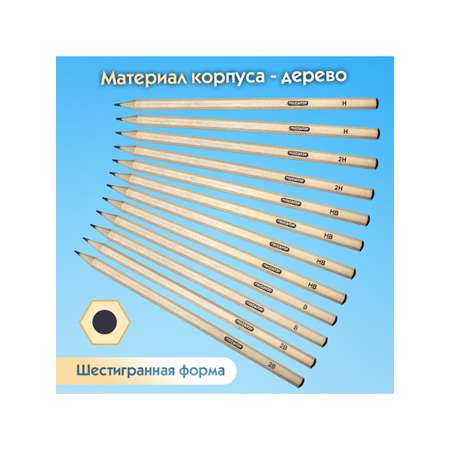 Карандаши чернографитные Пифагор 12 шт.