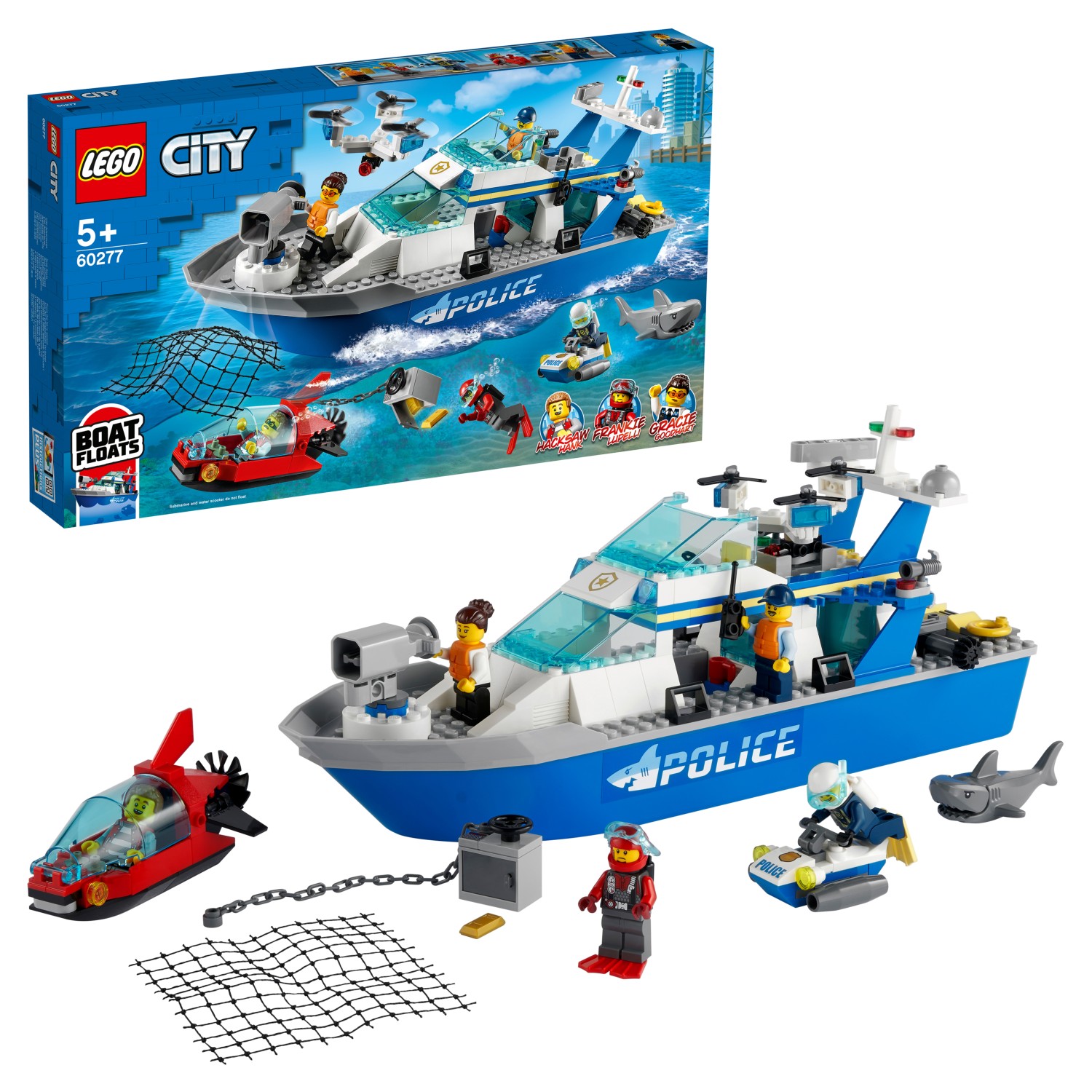 Конструктор LEGO City Police Катер патруля 276 дет. - фото 1