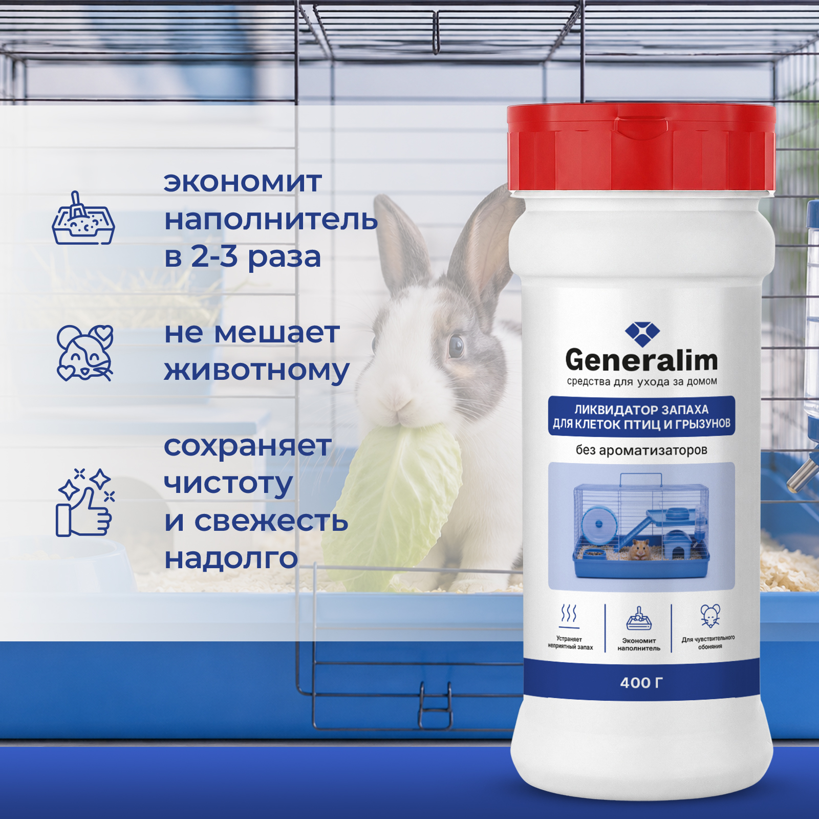 Дезинфектор Generalim 400 г для домов с животными - фото 5