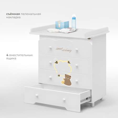 Комод Nuovita Stanzione Honey Bear Белый