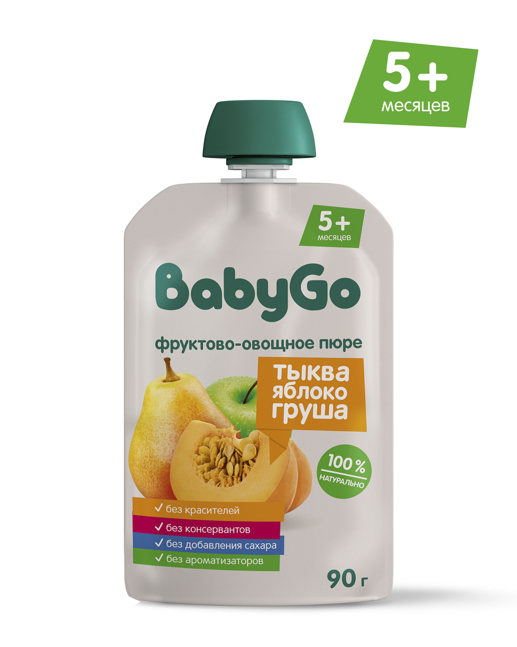 Пюре BabyGo тыква-яблоко-груша с 5 мес 90 г - фото 1