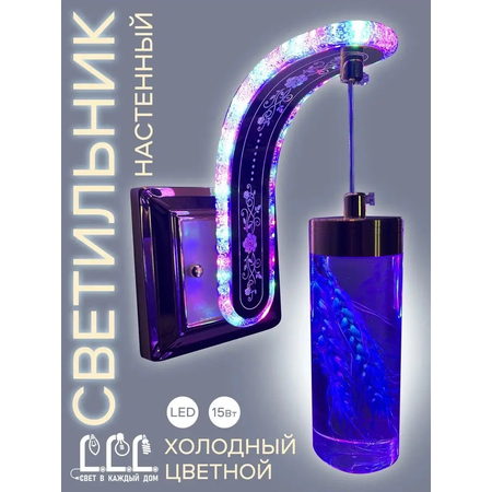 Светильник настенный LLL Бра квадрат голубой